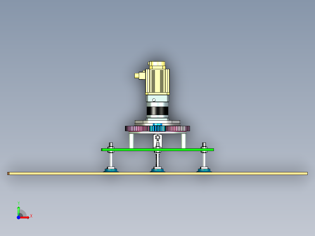 可旋转式塑料板真空取放抓手设计前视图
