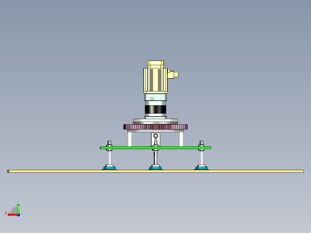 可旋转式塑料板真空取放抓手设计后视图