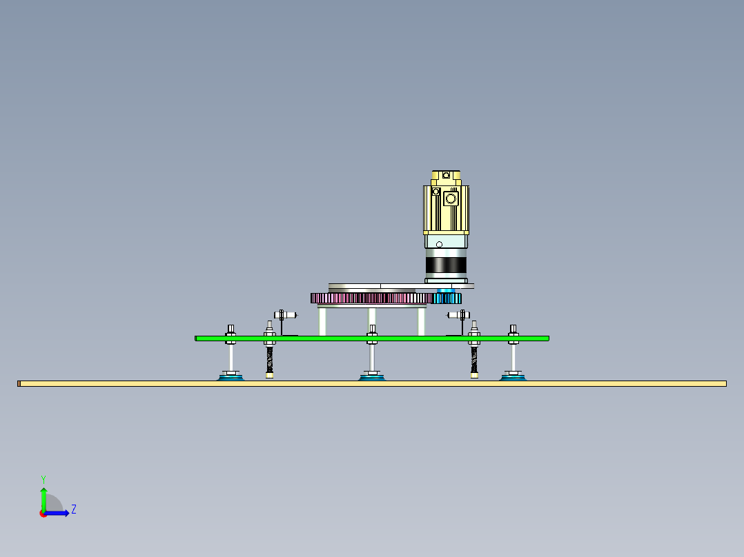 可旋转式塑料板真空取放抓手设计左视图