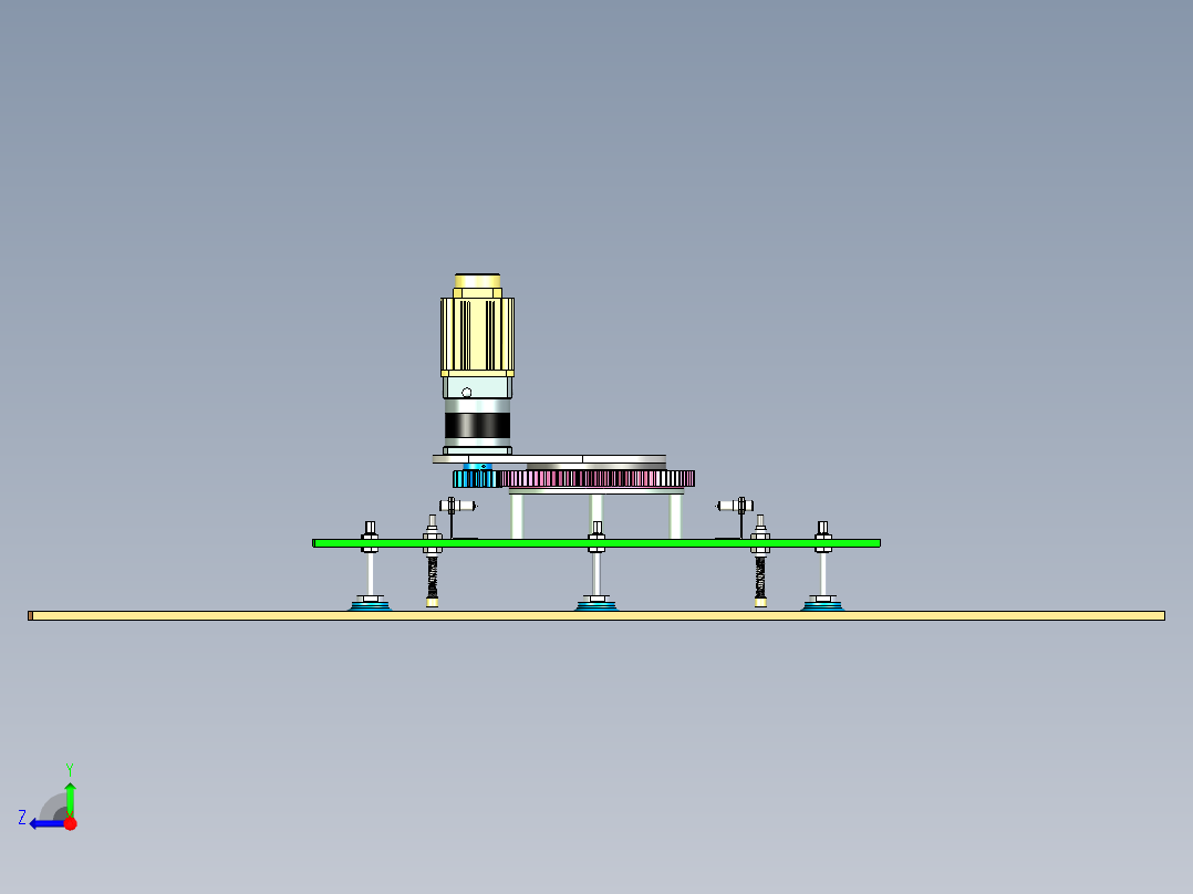 可旋转式塑料板真空取放抓手设计右视图