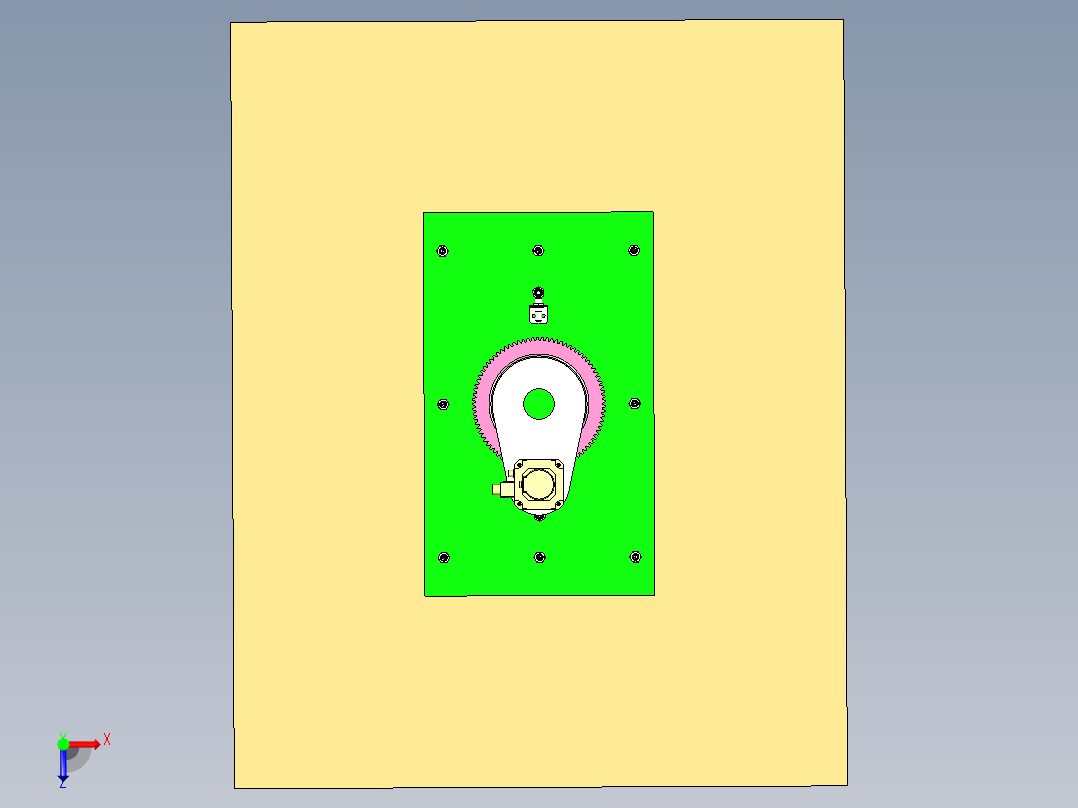 可旋转式塑料板真空取放抓手设计俯视图
