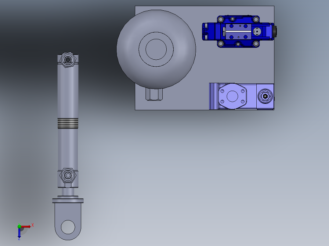 定制液压缸俯视图