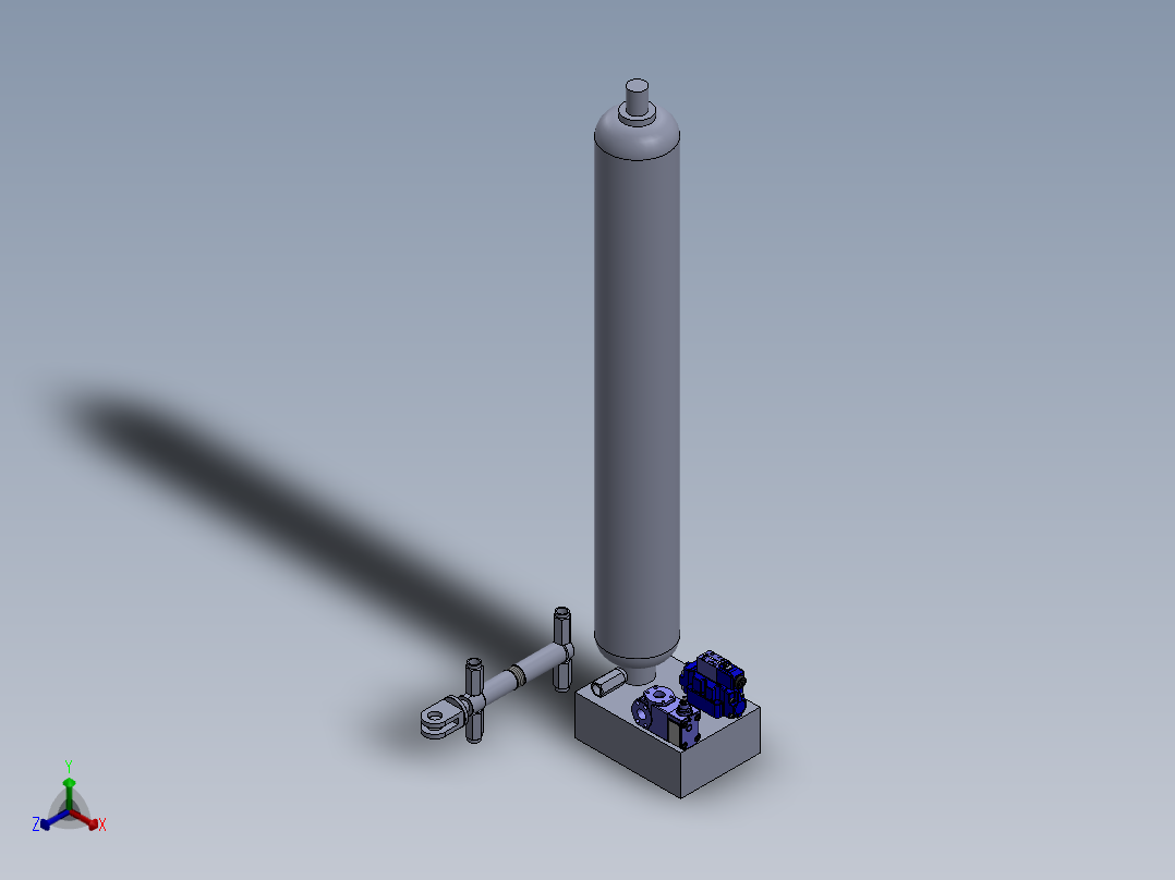 定制液压缸正等轴测图