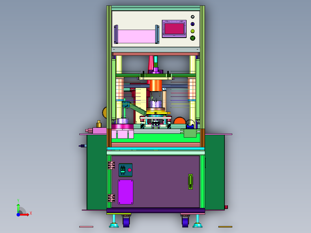 微电机生产的机壳铆压装置前视图