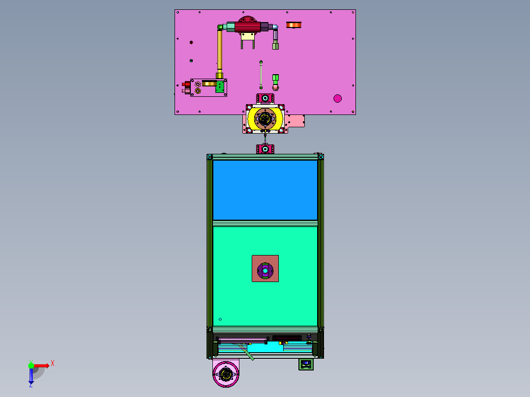 微电机生产的机壳铆压装置俯视图