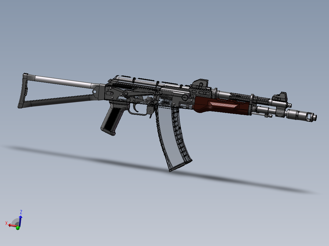 手枪左轮冲锋枪老式狙击步枪设计3D图纸aks-74-ak-1 2 STP SW UG X_T