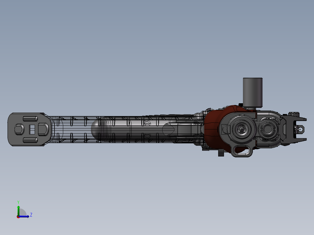 手枪左轮冲锋枪老式狙击步枪设计3D图纸aks-74-ak-1 2 STP SW UG X_T左视图