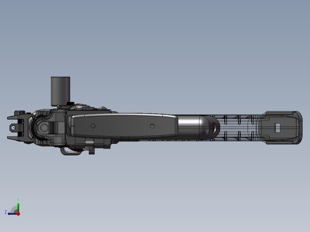 手枪左轮冲锋枪老式狙击步枪设计3D图纸aks-74-ak-1 2 STP SW UG X_T右视图