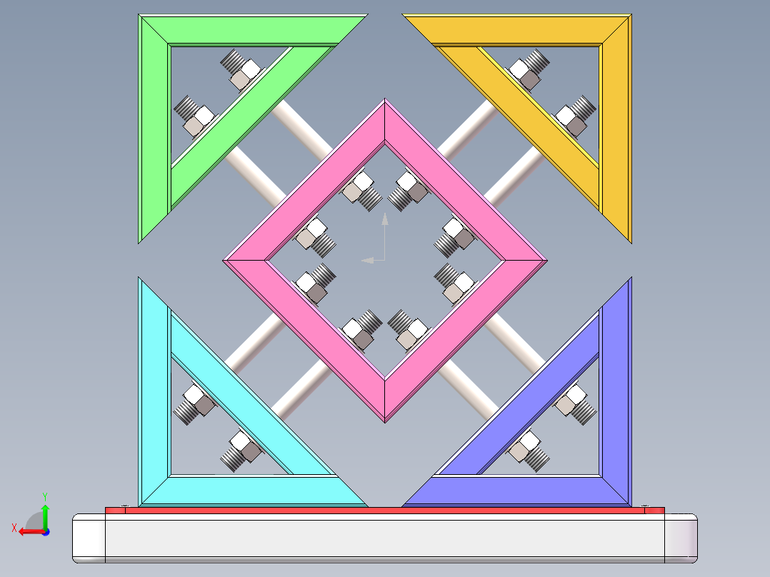 钢架桌子后视图