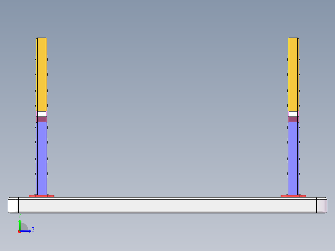 钢架桌子左视图