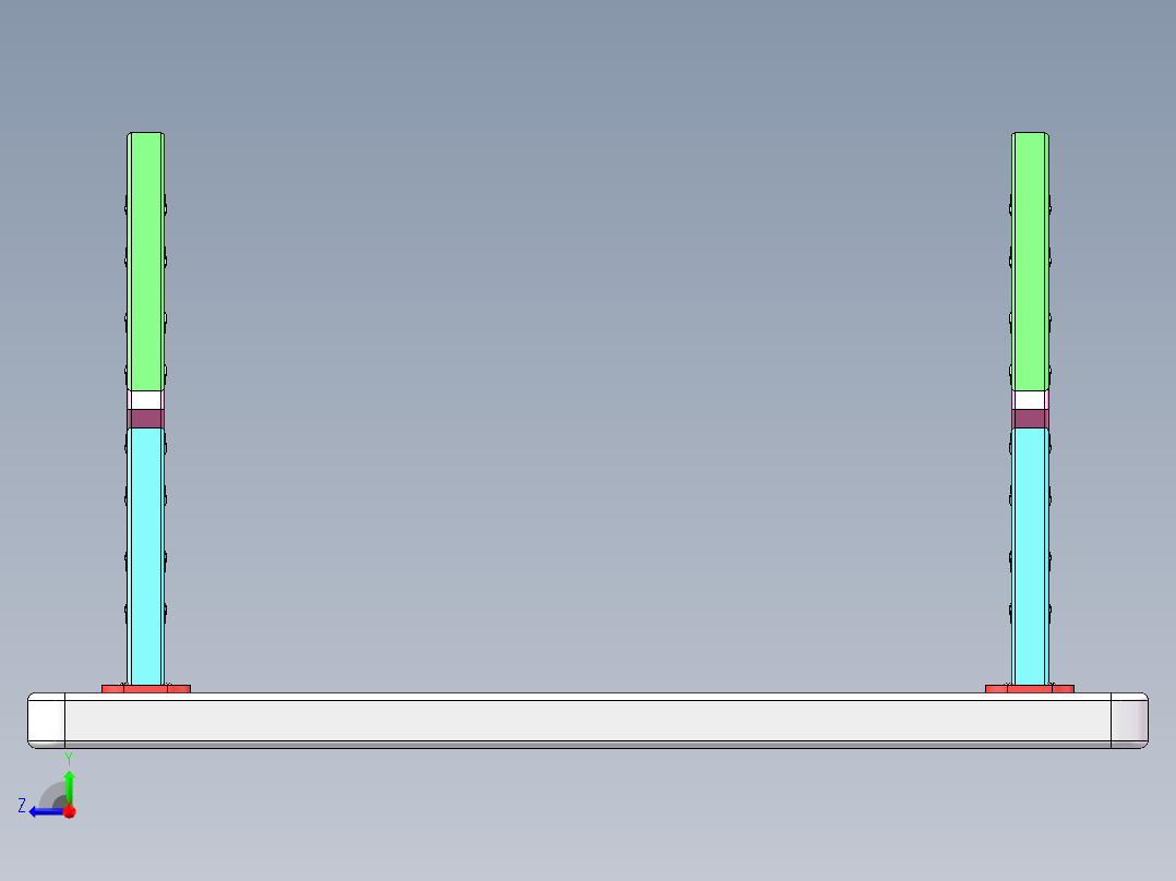 钢架桌子右视图