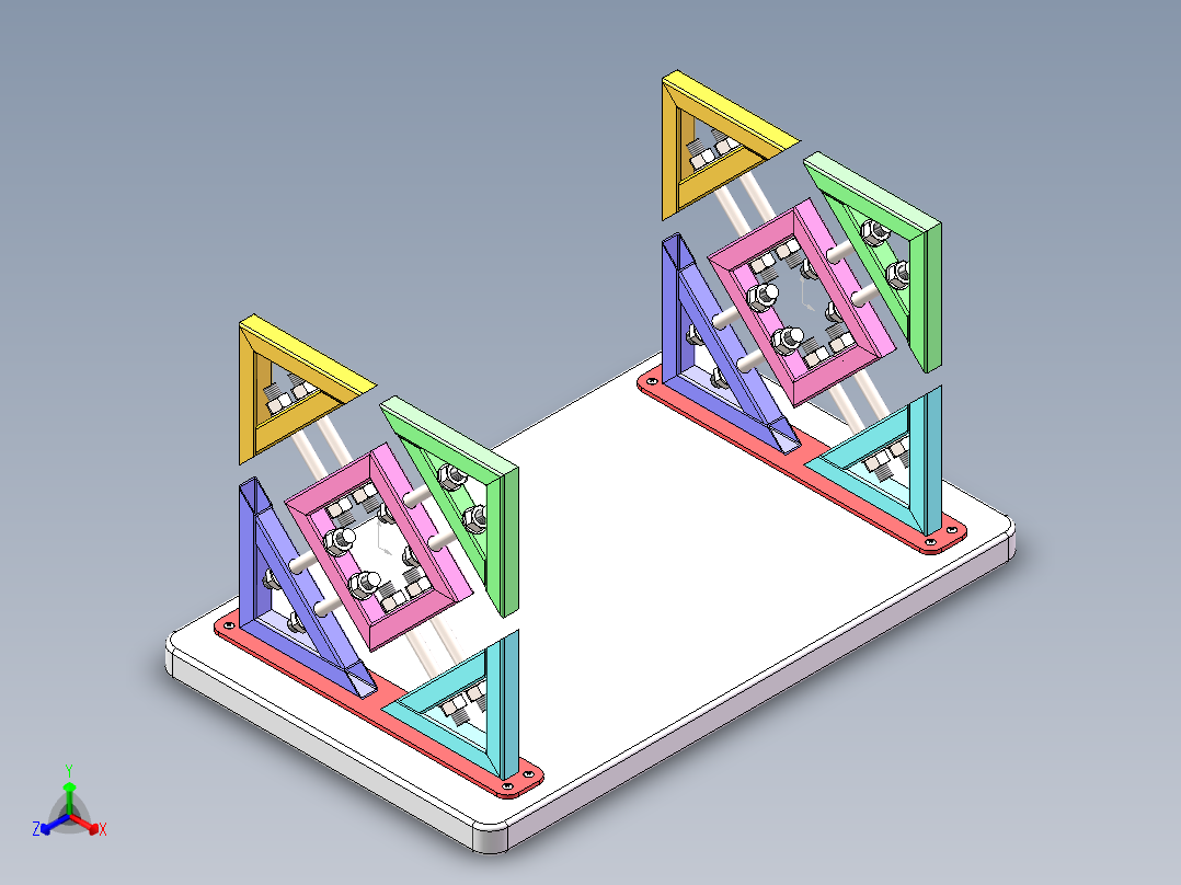 钢架桌子正等轴测图