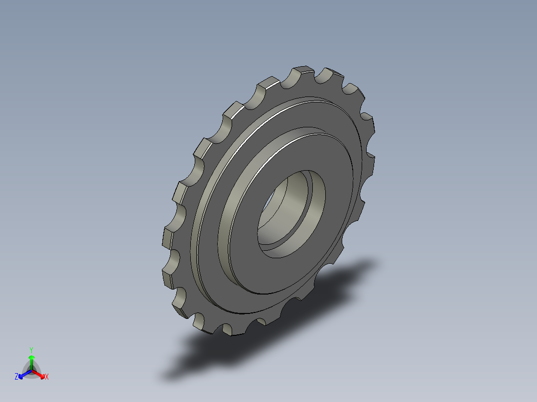 13轴承位链轮-HZYSQ001-SL-Z001正等轴测图