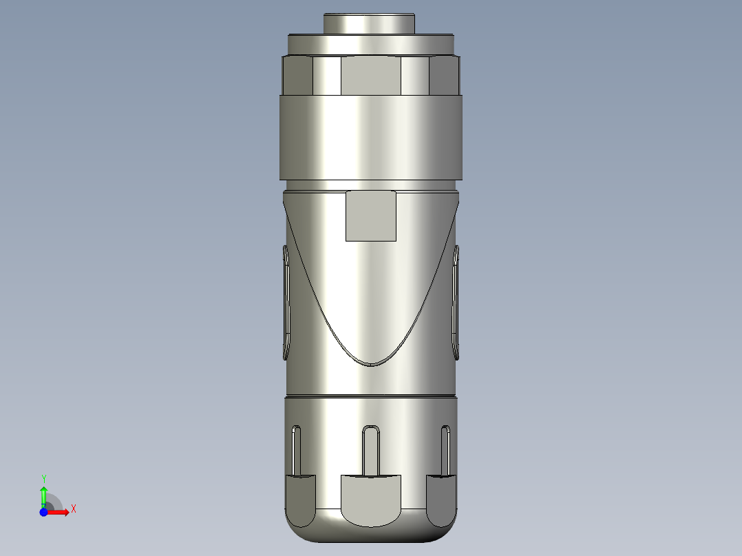 03-02-00-78母端直现场可接线接头不锈钢螺母塑料外壳前视图
