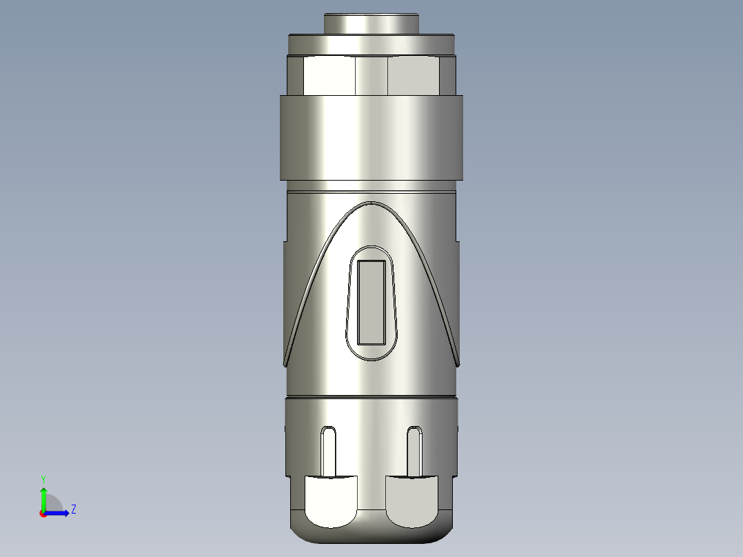 03-02-00-78母端直现场可接线接头不锈钢螺母塑料外壳左视图