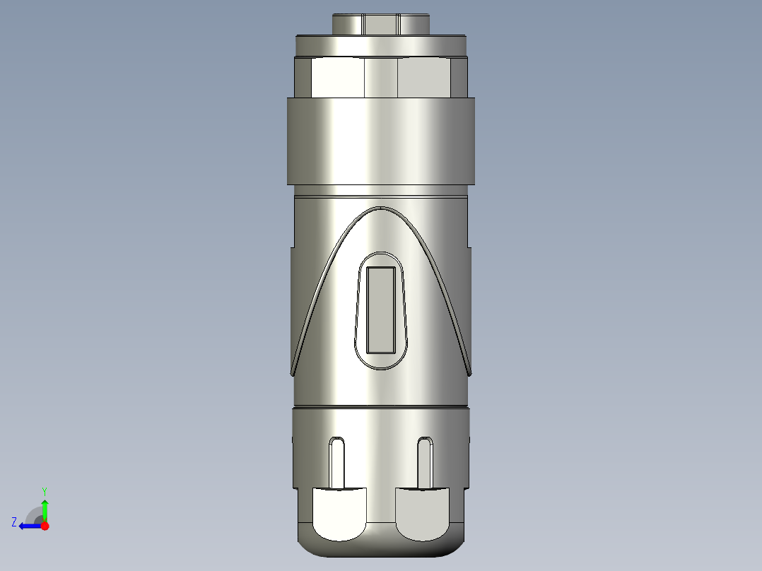 03-02-00-78母端直现场可接线接头不锈钢螺母塑料外壳右视图