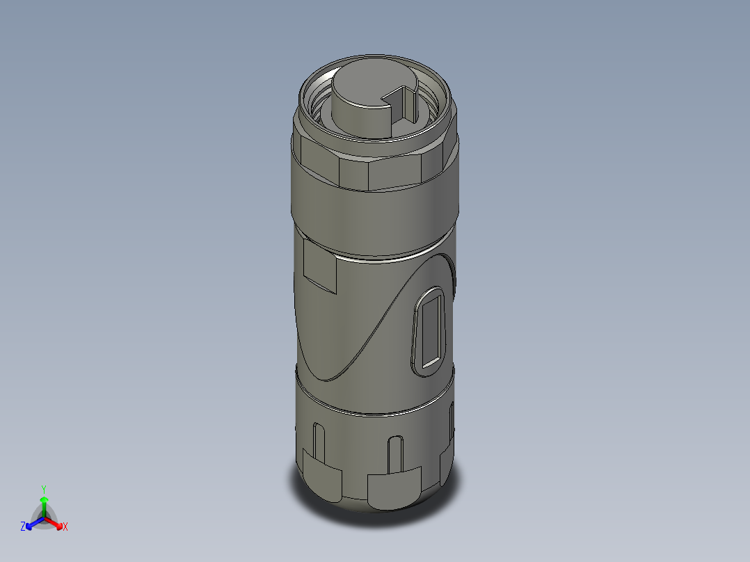 03-02-00-78母端直现场可接线接头不锈钢螺母塑料外壳正等轴测图