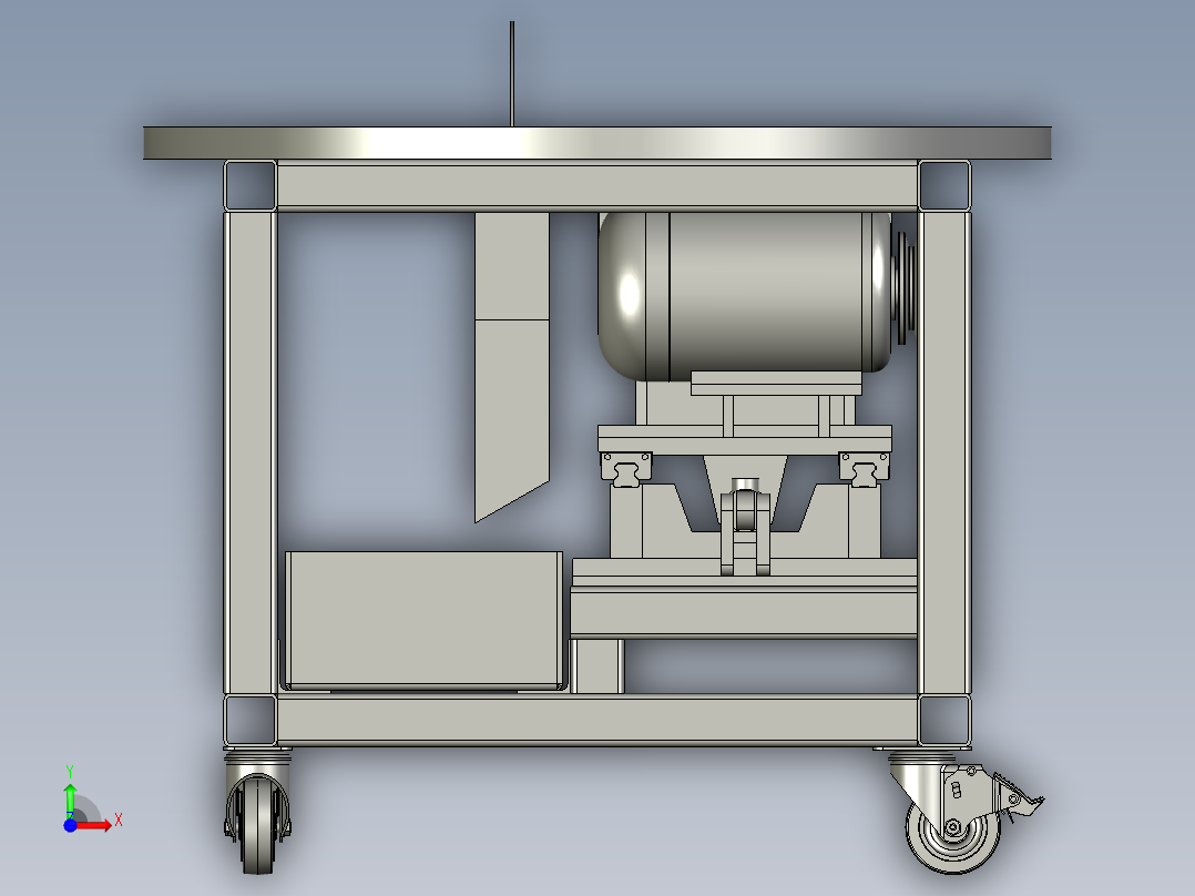 现场装修使用的木工切割台前视图