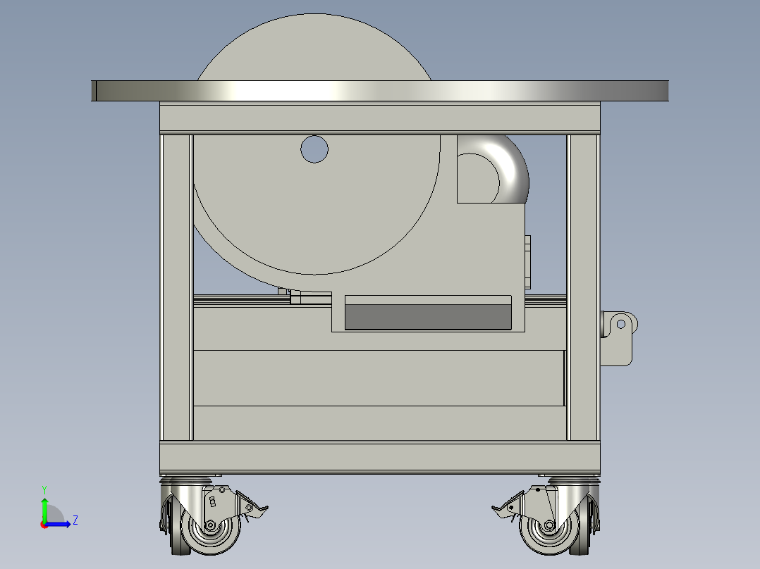 现场装修使用的木工切割台左视图