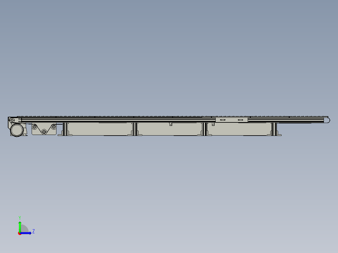 路由器驱动电路测试设备生产线设计WIFI测试-皮带流水线装配体-V1左视图