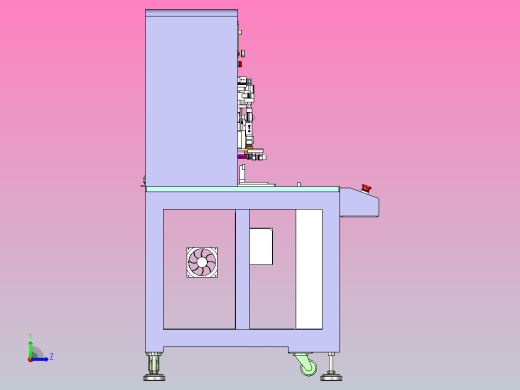 ACF热压贴附机总装3D图纸左视缩略图