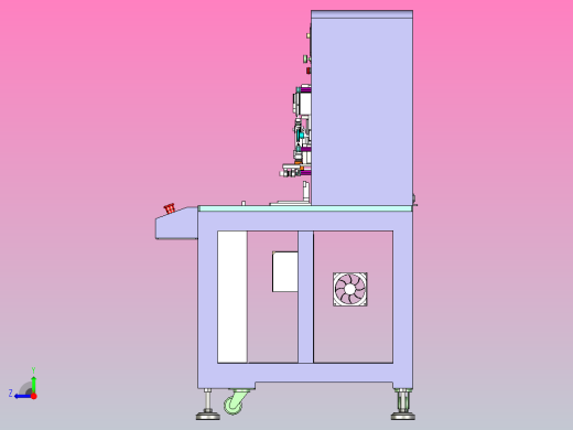 ACF热压贴附机总装3D图纸右视缩略图