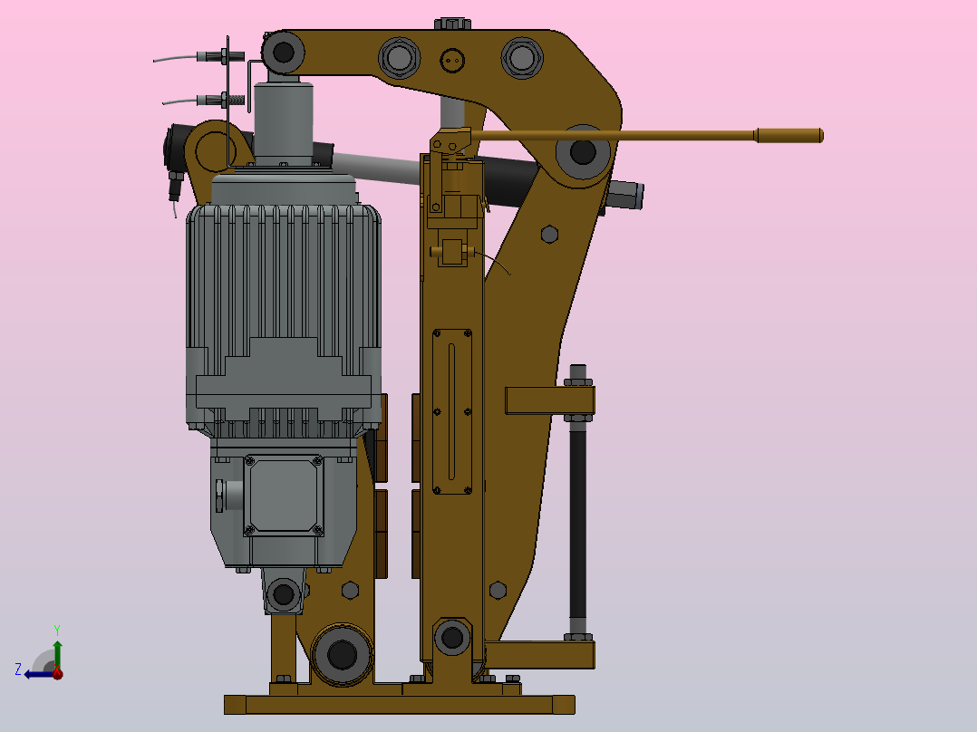 YP32系列电力液压盘式制动器YP32-3000-630×30-ⅡB-CL.RL.WL.HL右视图