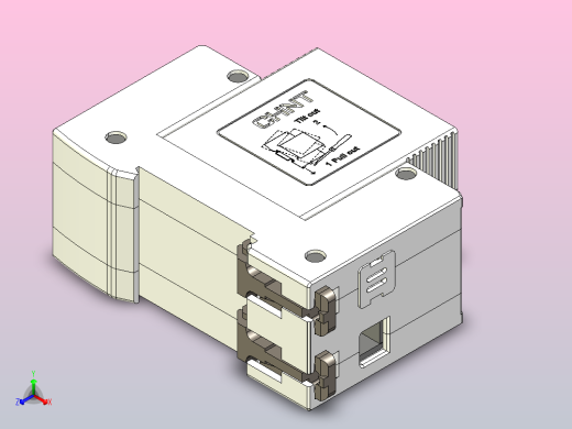 NU5-II 80-100 1P电涌保护器三维模型202405