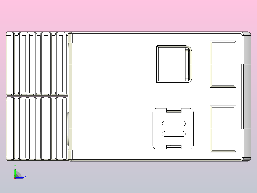 NU5-II 80-100 1P电涌保护器三维模型202405左视图