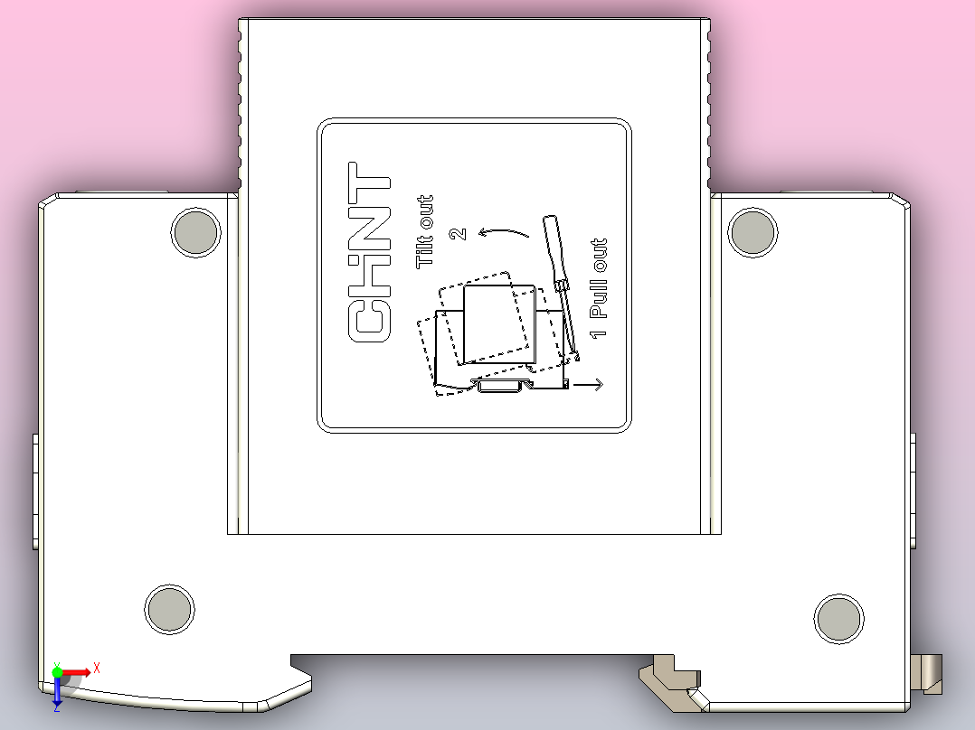 NU5-II 80-100 1P电涌保护器三维模型202405俯视图