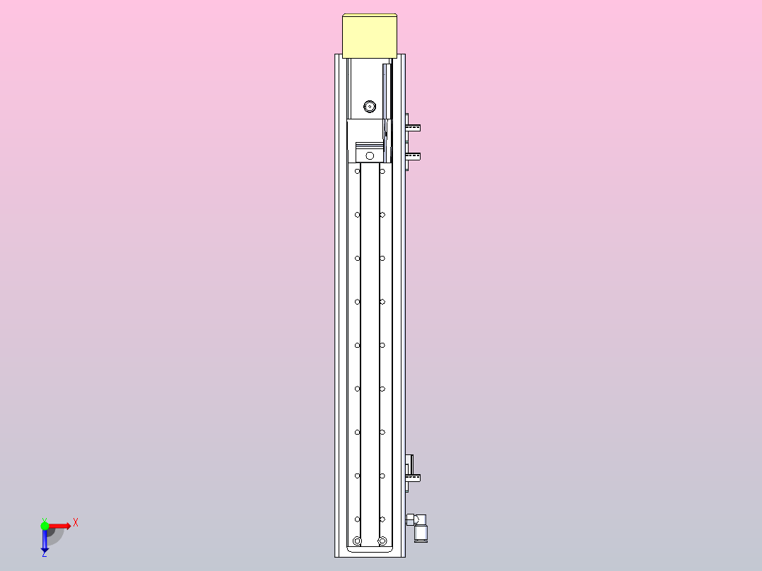 ACH6-BM-300-100W伺服电机 ACH6 螺杆驱动 直线滑台模组俯视图