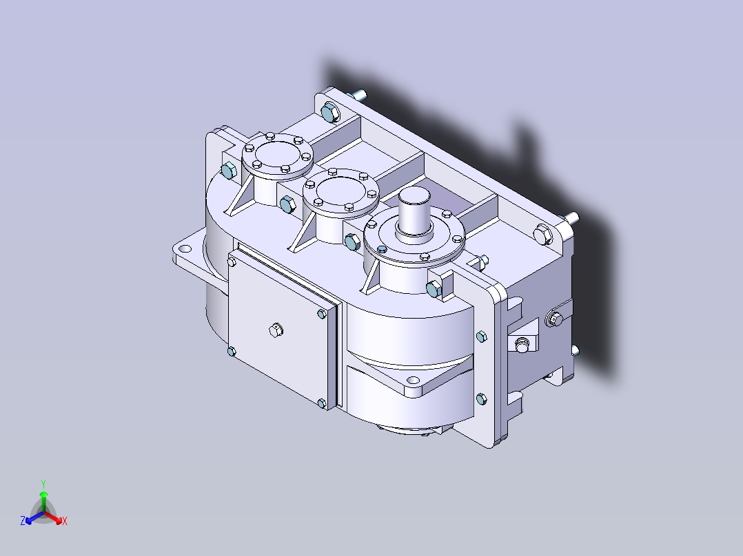 2级减速器3D模型主视图