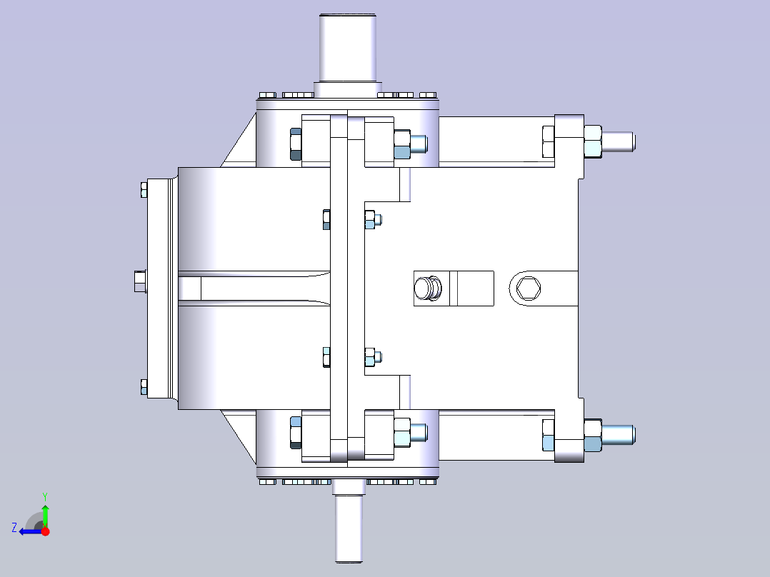2级减速器3D模型右视图