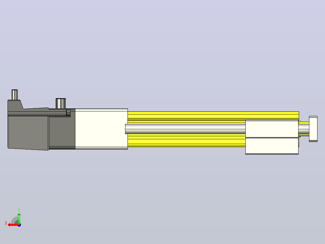 MTC16-100-P#-D-P050W-RMTC16电动缸 电机直连 本体宽35mm 最大负荷8KG 最大行程300mm 带导杆后视图