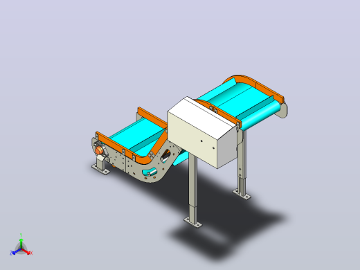 带面板的皮带输送机3D图纸 igs STEP格式