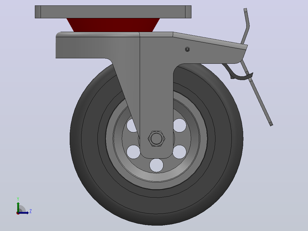 Z02-01B-080-344B欧式工业轮[Z02-01B-150-344B]脚轮左视图