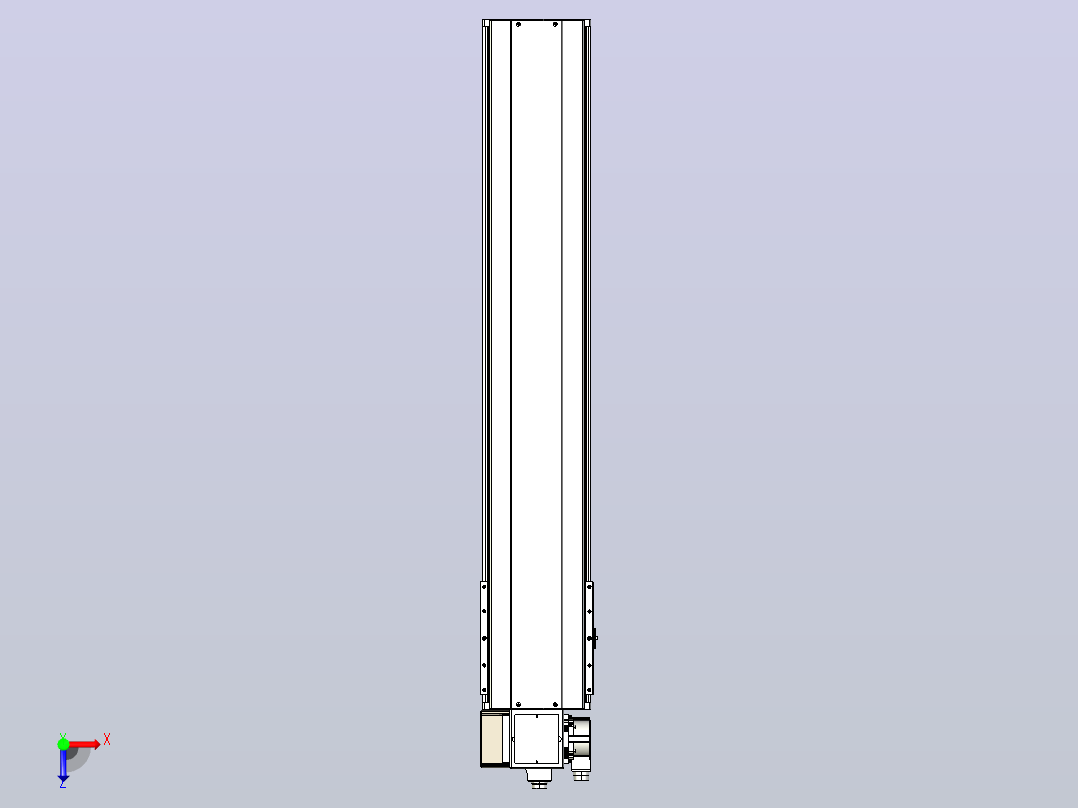 皮带直线轴半封闭可选导轨TPA-HNB-220D-176-L1000-LP-C-P1K-N3俯视图