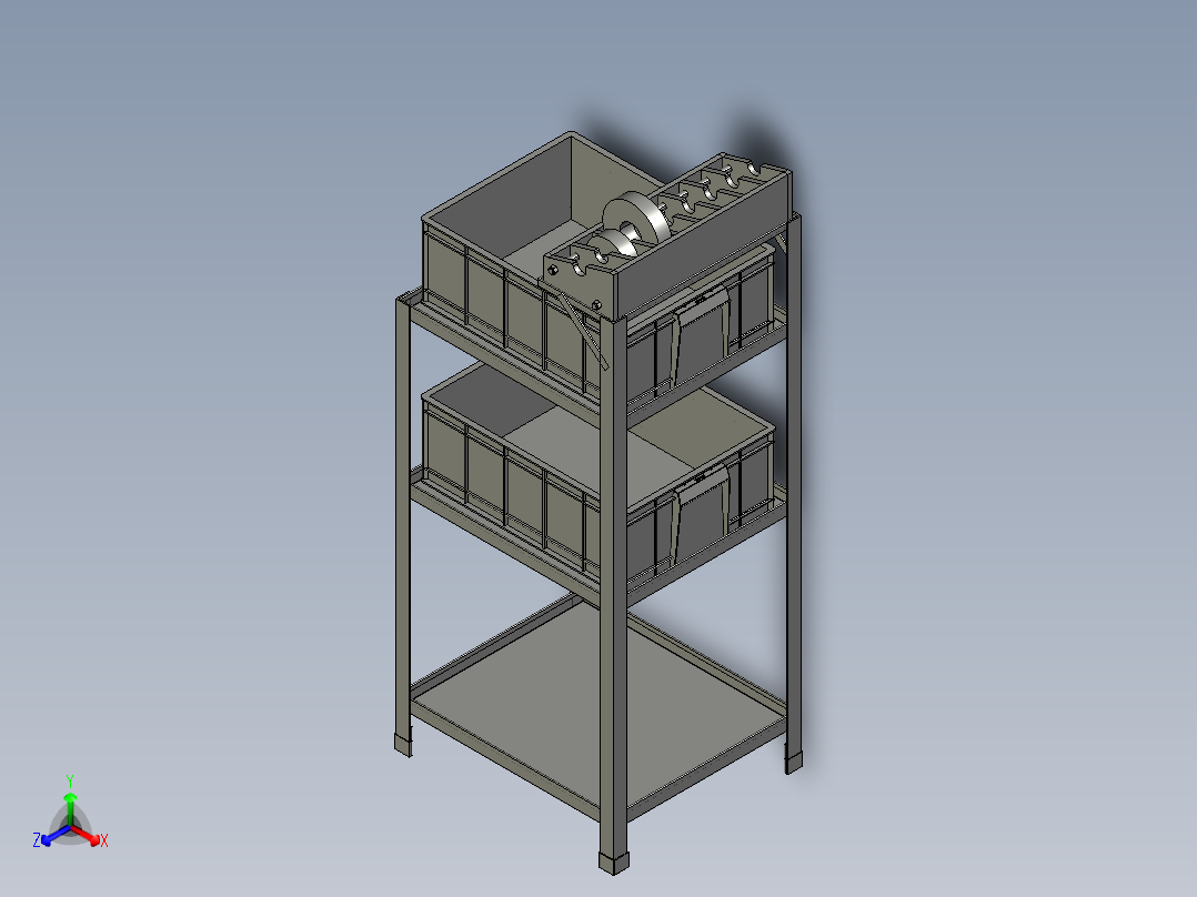 探伤室工作台正等轴测图