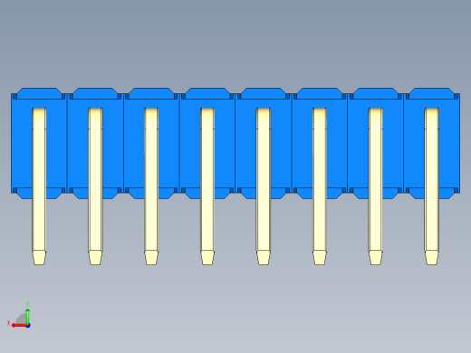 彩色公排针 100mil 2.54mm 系列-DS1022_blue_2x08p_100mil_TypeD_rev1.0后视缩略图