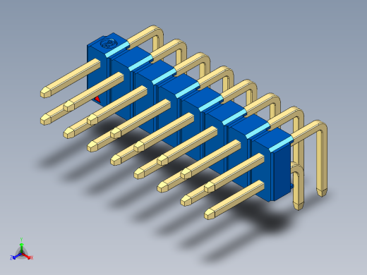 彩色公排针 100mil 2.54mm 系列-DS1022_blue_2x08p_100mil_TypeD_rev1.0正等轴测缩略图