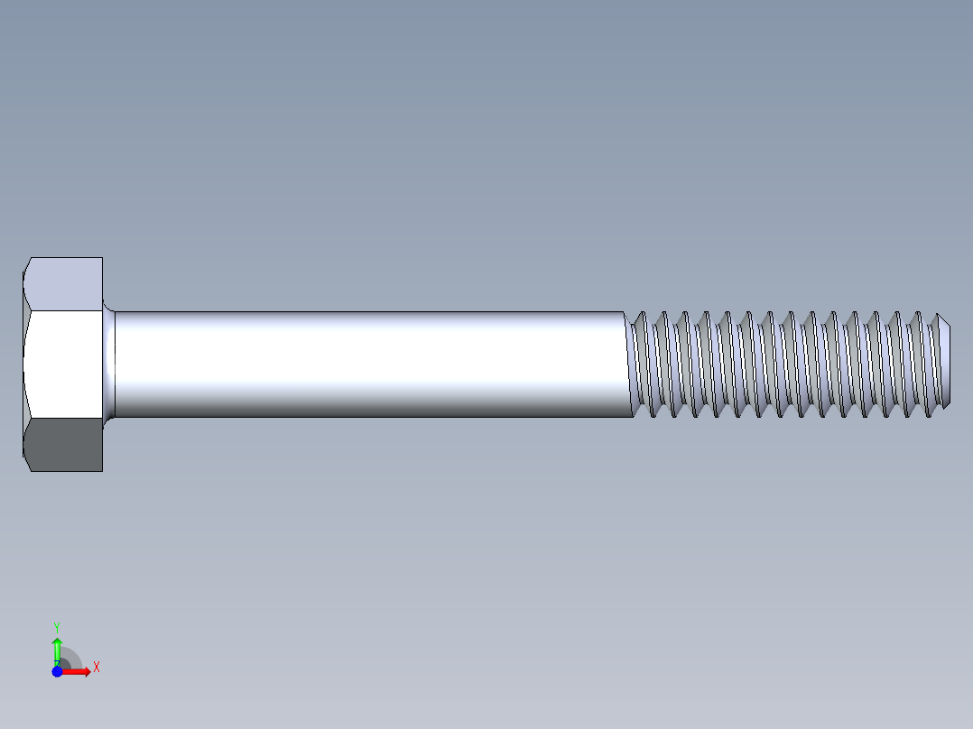 UNC 六角螺栓-Hex Bolt 0.250-20 x 2.000前视图