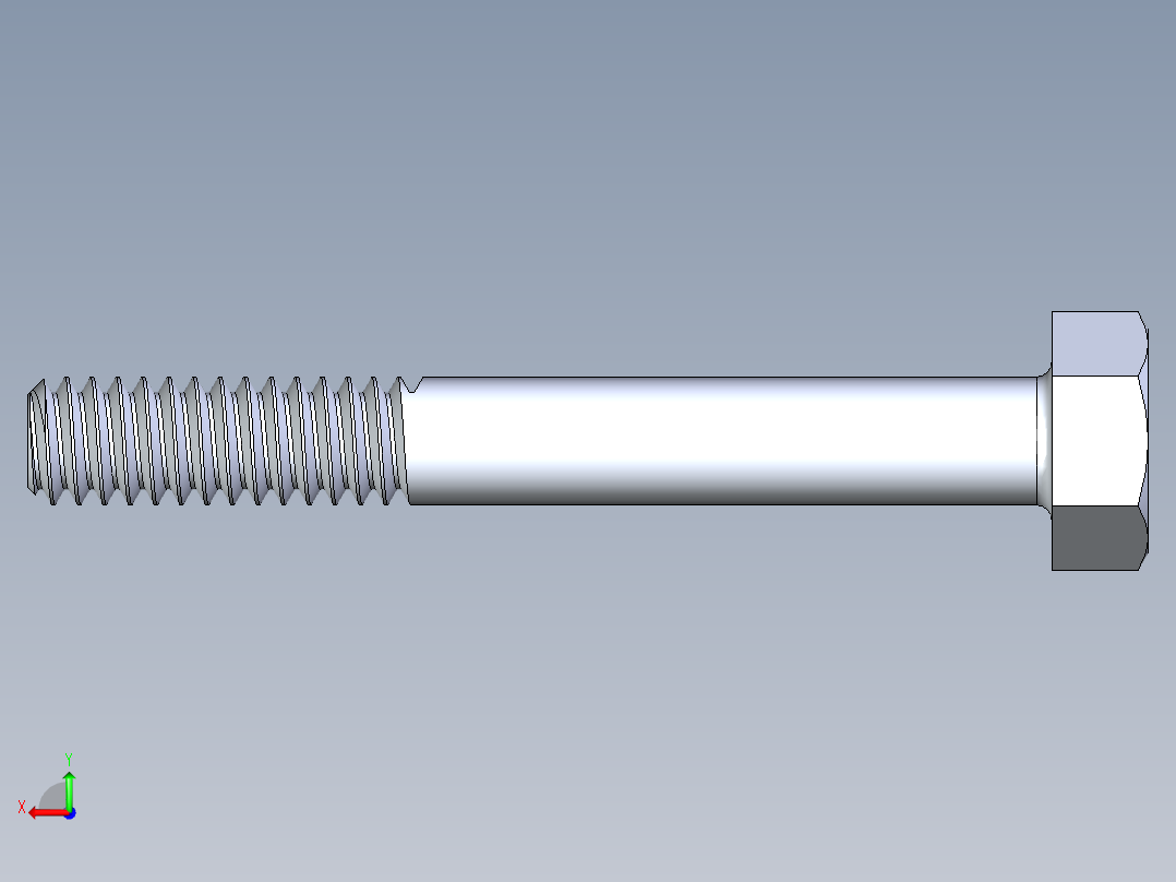 UNC 六角螺栓-Hex Bolt 0.250-20 x 2.000后视图