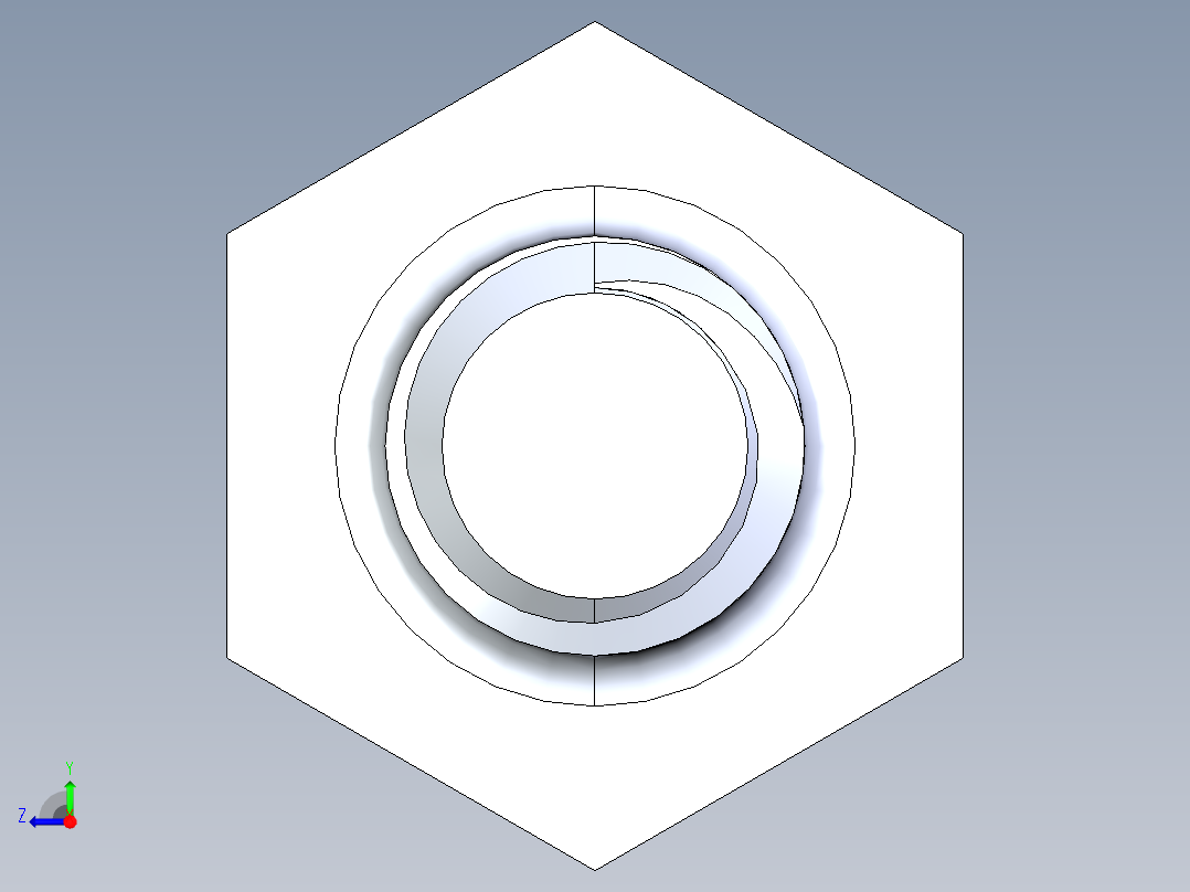 UNC 六角螺栓-Hex Bolt 0.250-20 x 2.000右视图