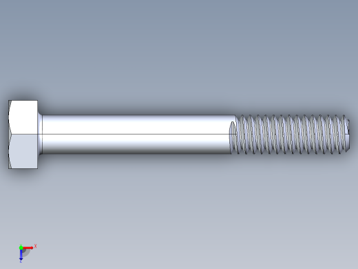 UNC 六角螺栓-Hex Bolt 0.250-20 x 2.000俯视缩略图