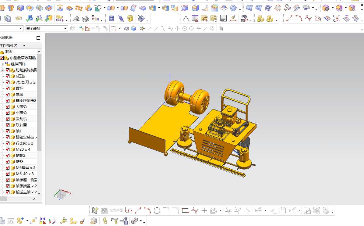 小型牧草收割机