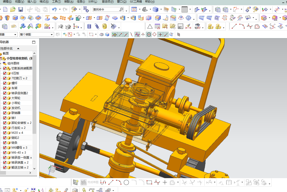 小型牧草收割机