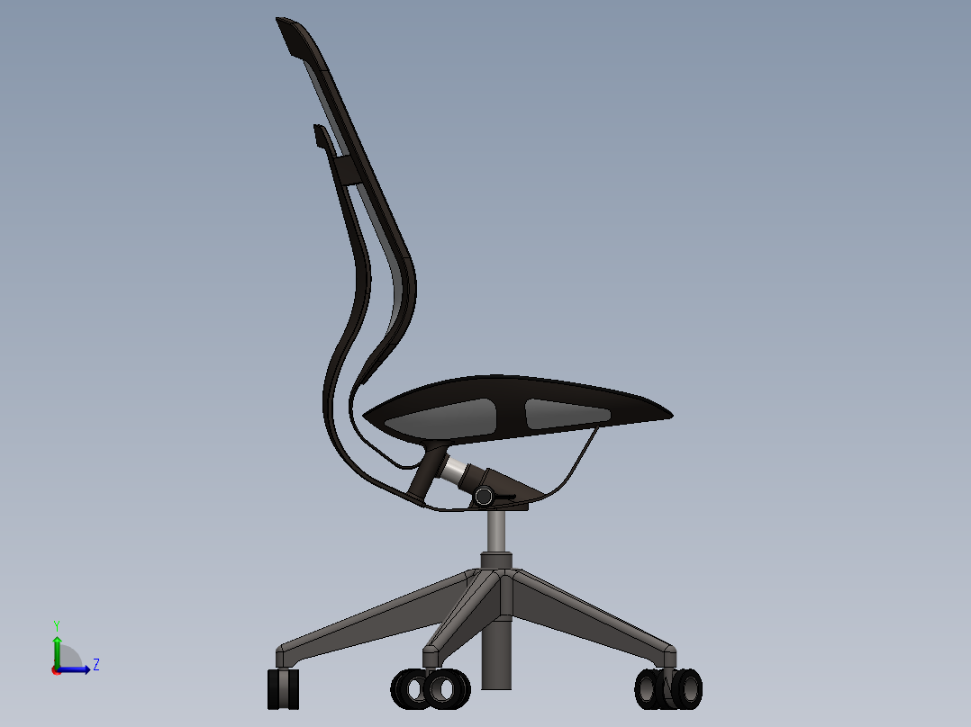 卡门办公椅左视图