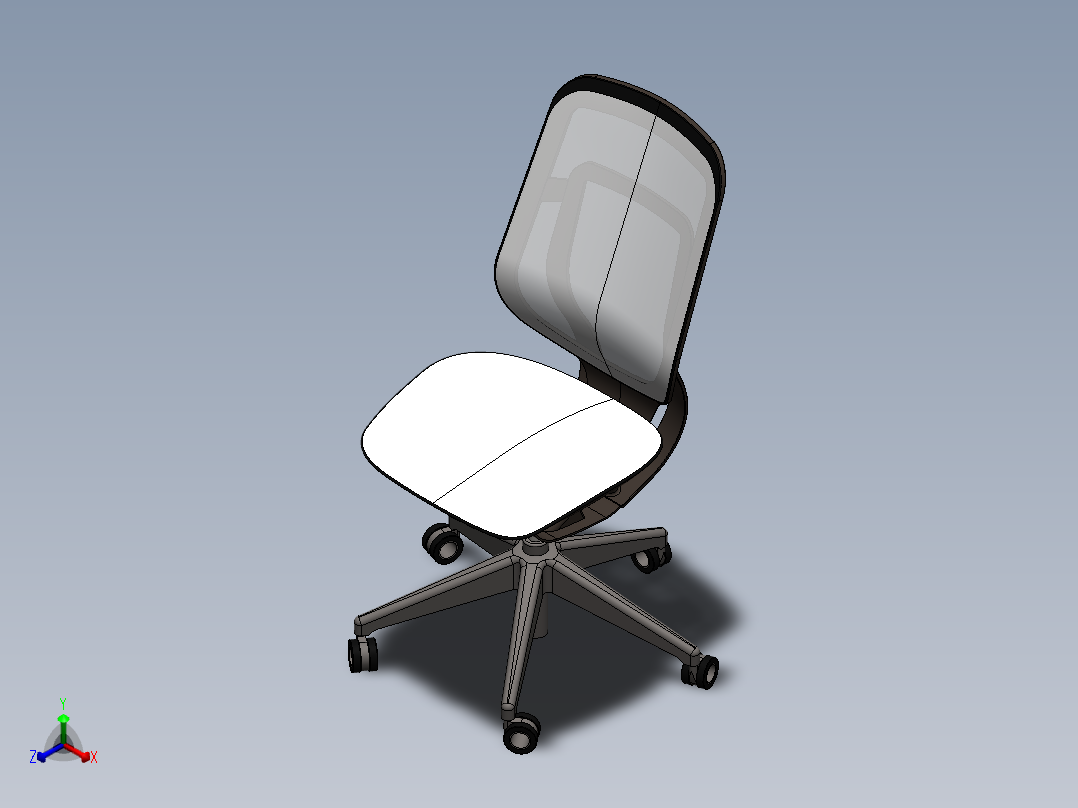 卡门办公椅正等轴测图