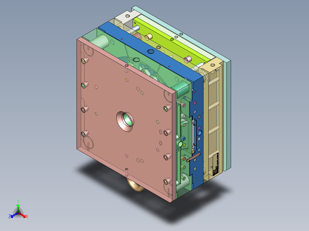 大型游戏机底罩（机壳模具）正等轴测图
