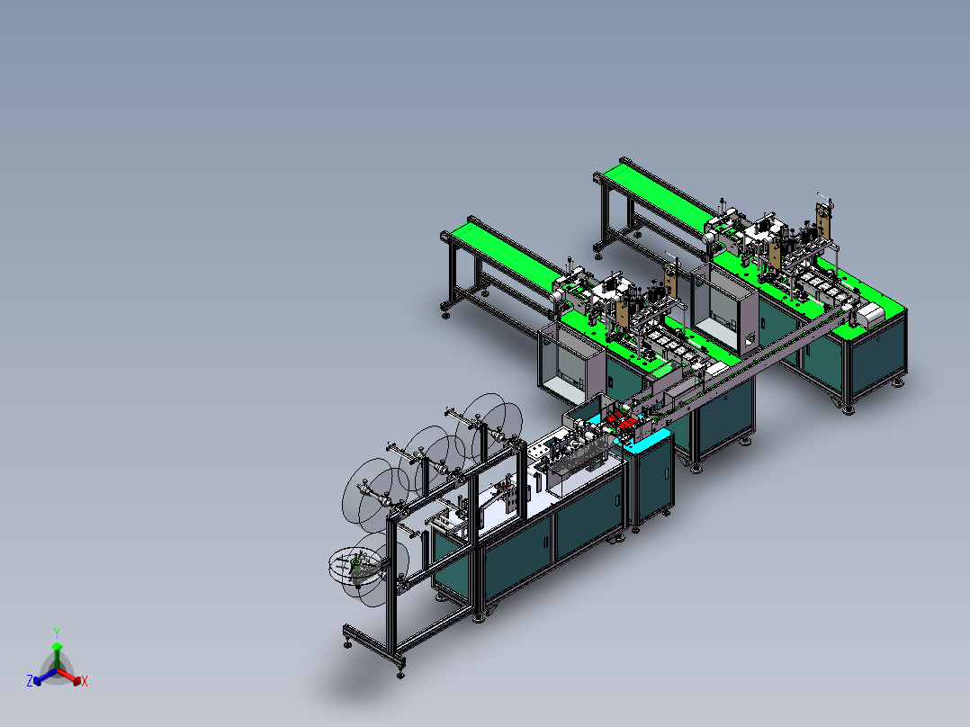 KSD（科圣达）一次性平面口罩正等轴测图